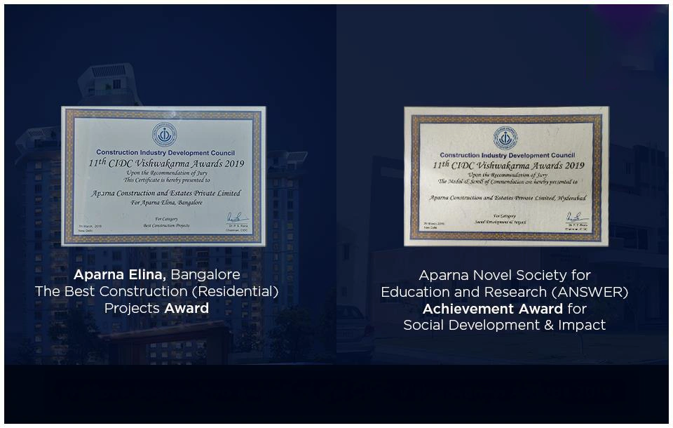 CIDC Vishwakarma Awards 2019 - Aparna Elina - Best Residential Projects